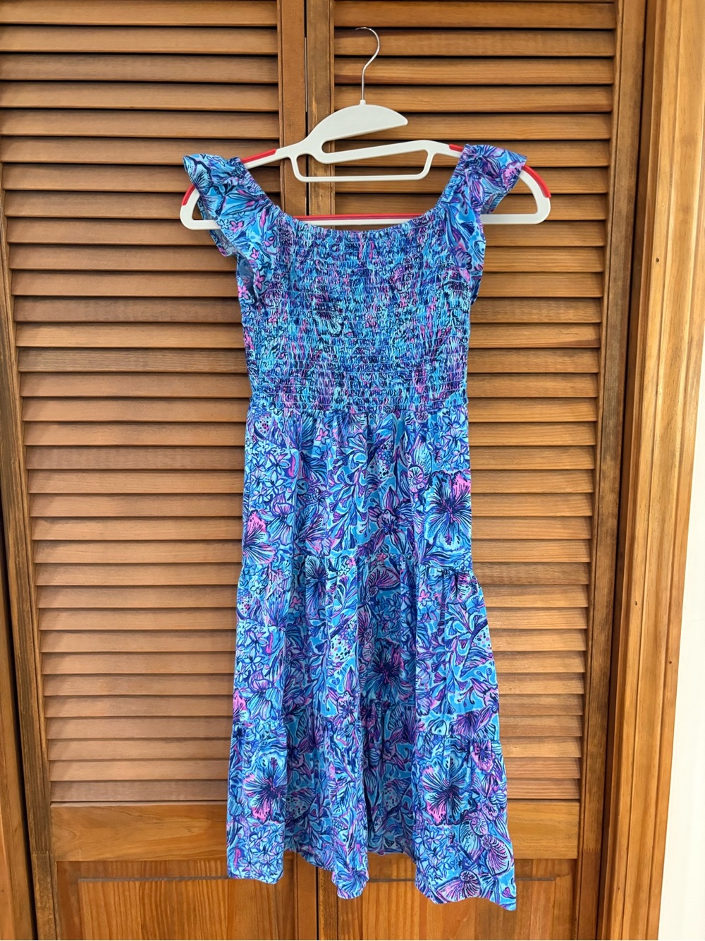 Lilly Pulitzer Blue Floral Smocked Sundress